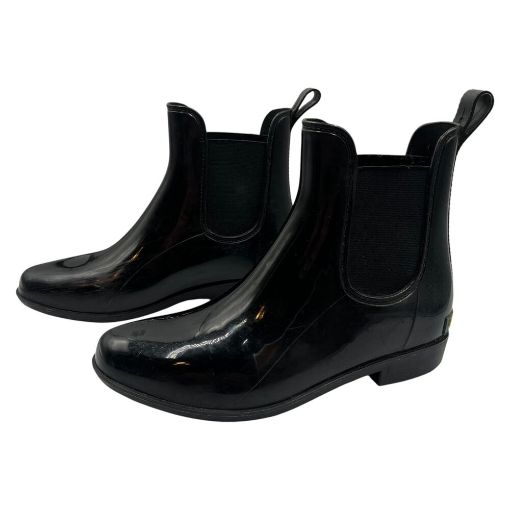 Lauren Ralph Lauren Tally Rubber Chelsea Ankle Short Rain Boots Booties Black 7B